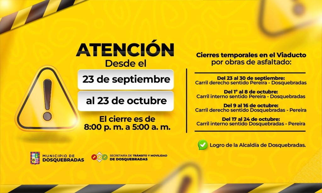 El Viaducto César Gaviria Trujillo tendrá un mes de cierres parciales nocturnos por renovación&nbsp;vial